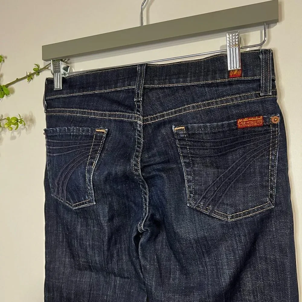 7 For All Mankind Dojo Crop Capri Wide Leg Jeans